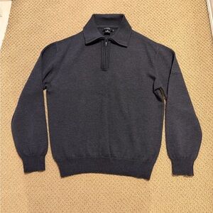 Giorgiolini of Italy Pure Merino Wool Collared 1/4 Zip Sweater (Men’s Large)